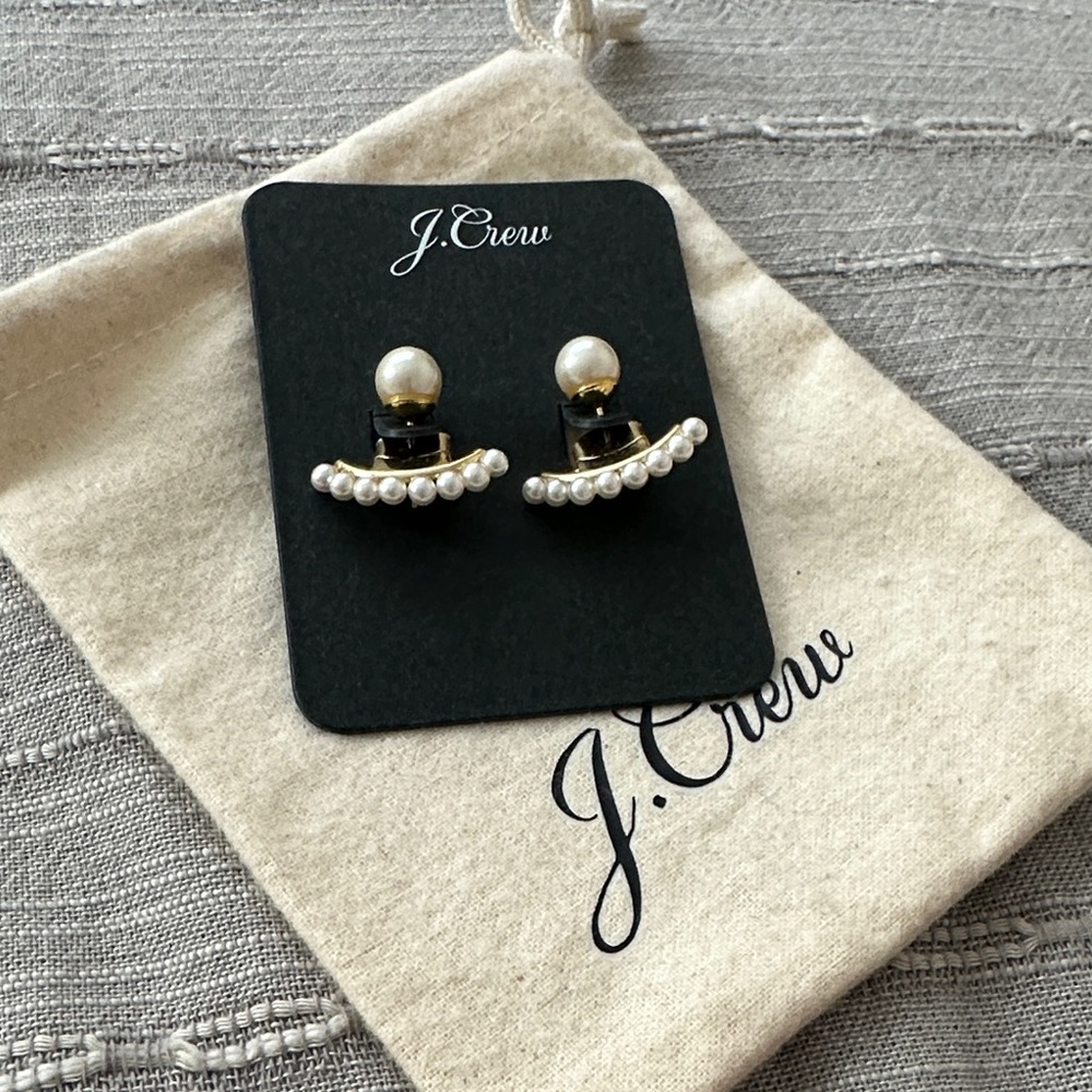 J. Crew Gold and Pearl Stud Earrings